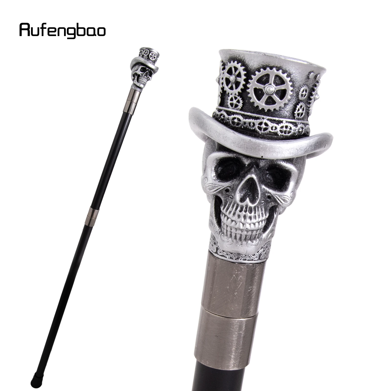 White Hat Gearwheel‌ Skull  Walking Cane Fashion Cane Decorative Cane Halloween for Cosplay Parties, for Cosplay & Party 94cm view 6