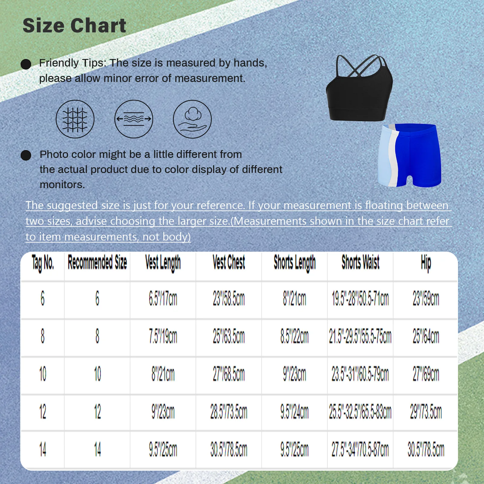 Kids Girls Camisole Crop Tops and Booty Shorts Bottoms 2 Pieces Sports Workout Outfits for Running Training Swimming Dancing