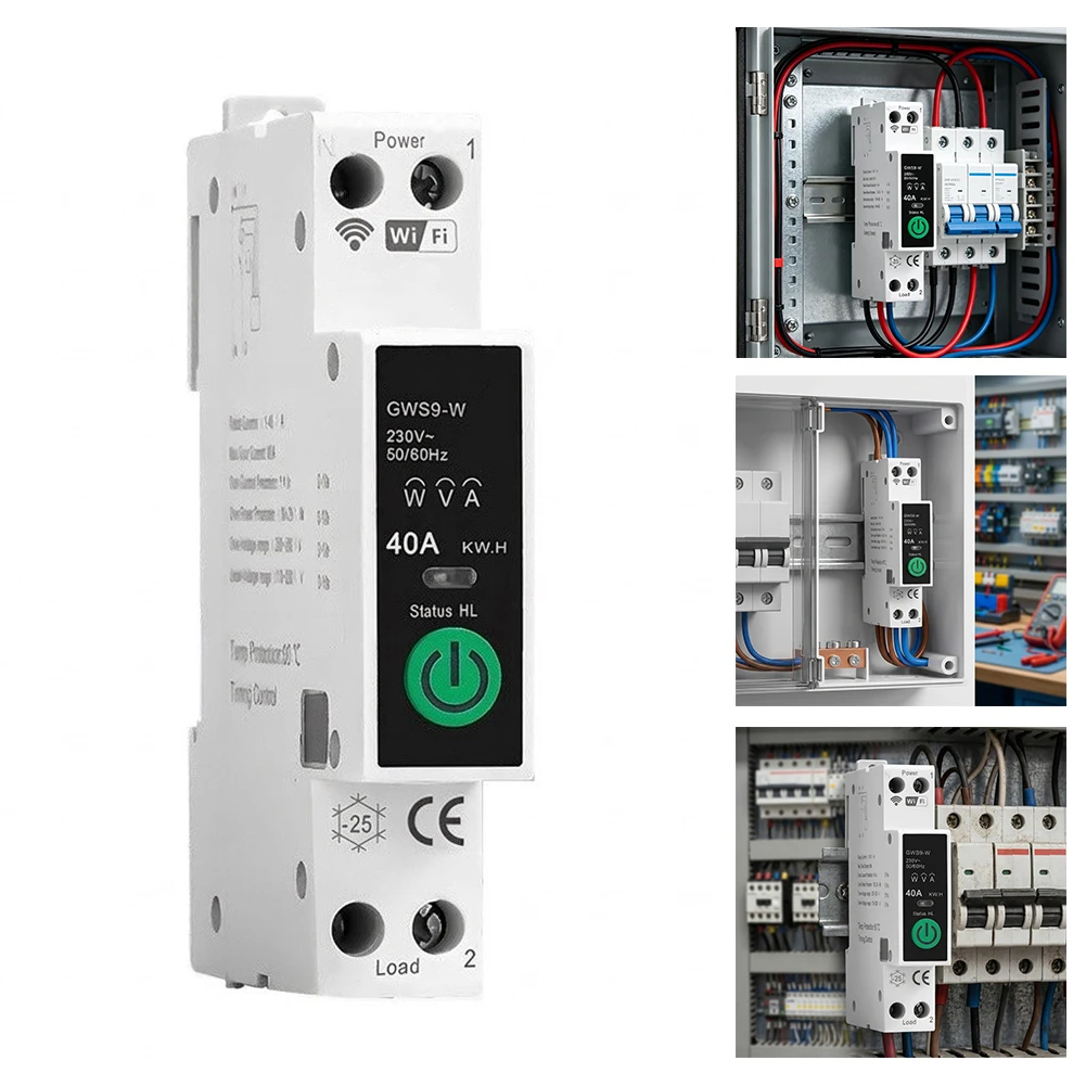 WiFi Smart Circuit Breaker Compatible with For Tuya App for Remote Control Timer Switching and Energy Usage Tracking
