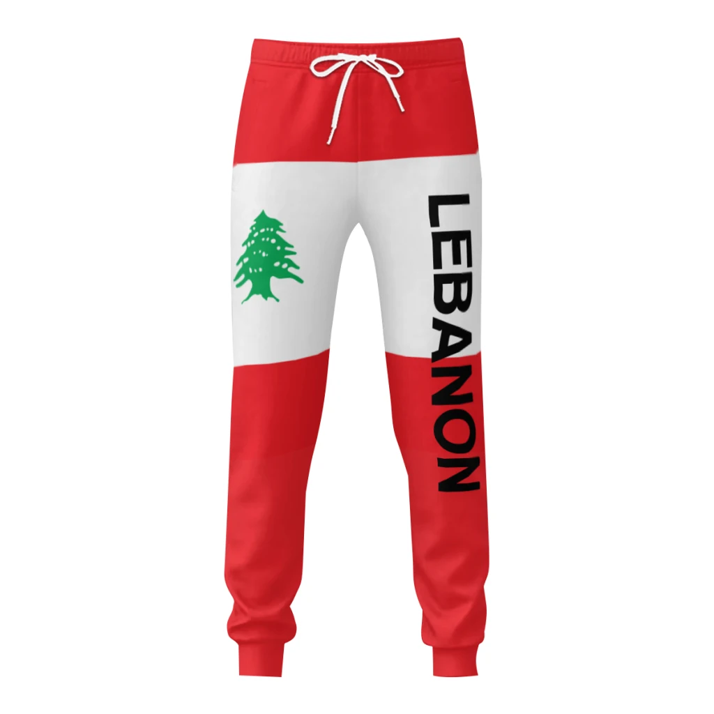 2025 Lebanon Flag Mens Sweatpants with Pockets Joggers for Men Sports Casual Sweat Pants With Drawstring