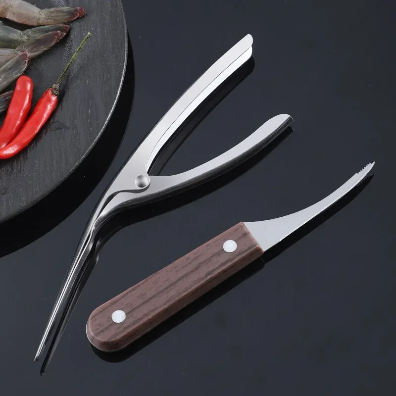 Stainless Steel Fish Knife Multifunctional Shrimp Shredding Knife Sharpener Kitchen Tool Quick Shrimp Skin Machine