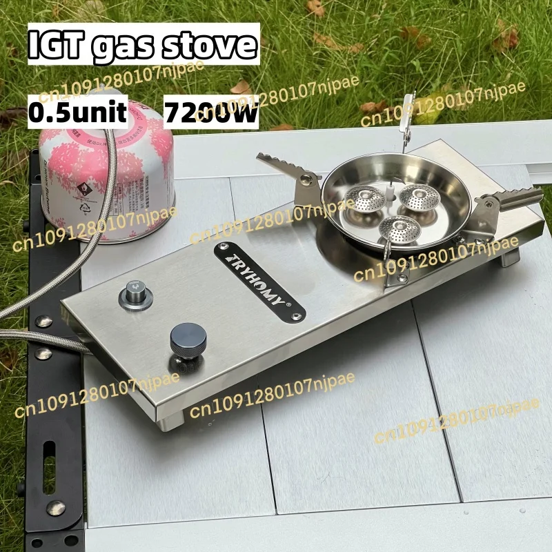 

IGT Gas Stove 0.5 unit 7200W Stainless Steel IGT Burner Plate Folding Adapter IGT Table Gas Stove Desktop Portable 3-core Burner