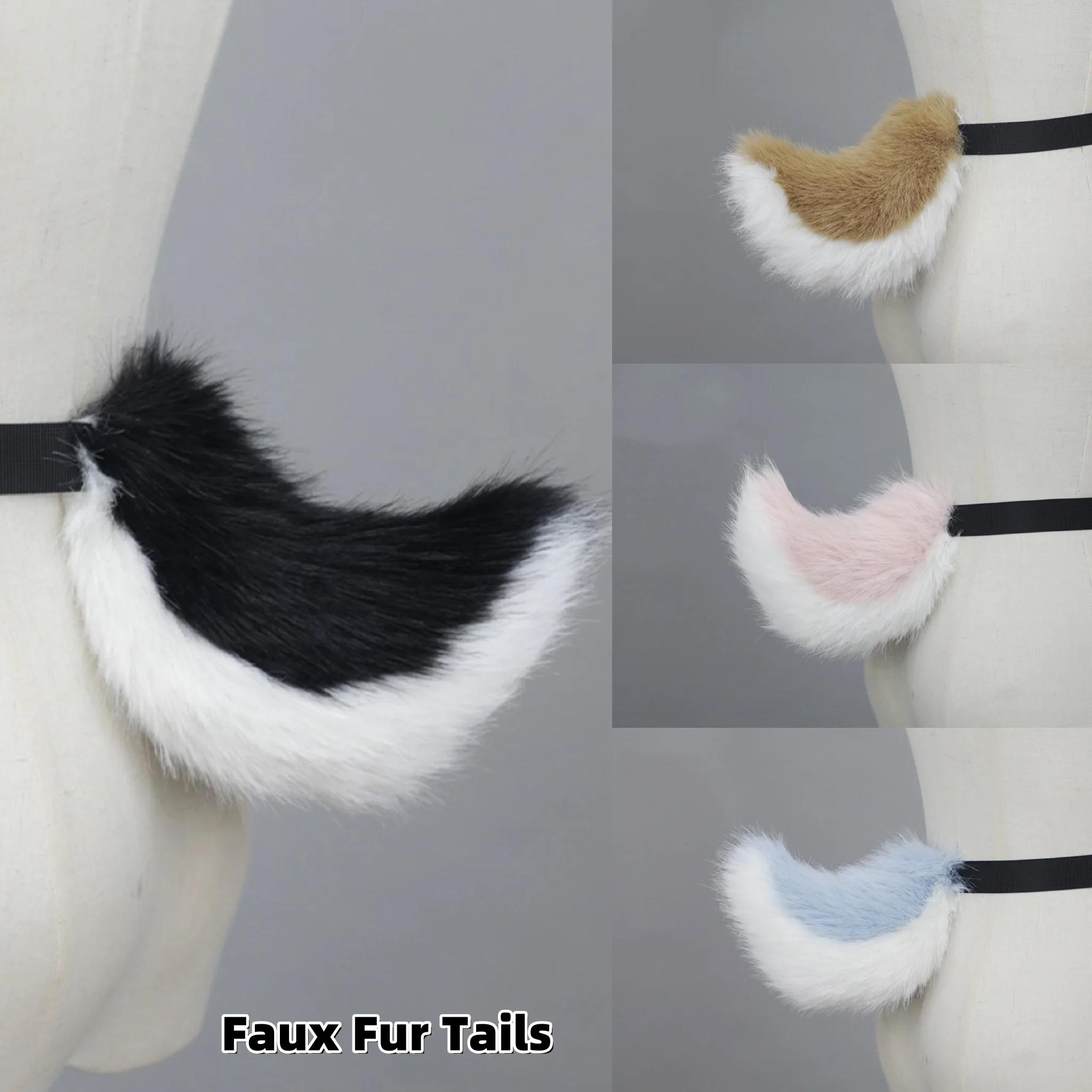 

New Handmade Universal JK Rabbit Tail Lolita Cosplay Props Simulation Faux Fur Tails Plush Fox Cat Halloween Accessories