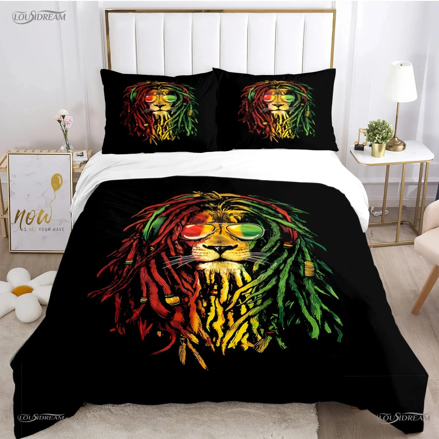 Bob marley Music Duvet Cover Comforter Fear Bedding sets Soft Quilt Cover and Pillowcases for Teens Boy SingleDoubleQueenKing