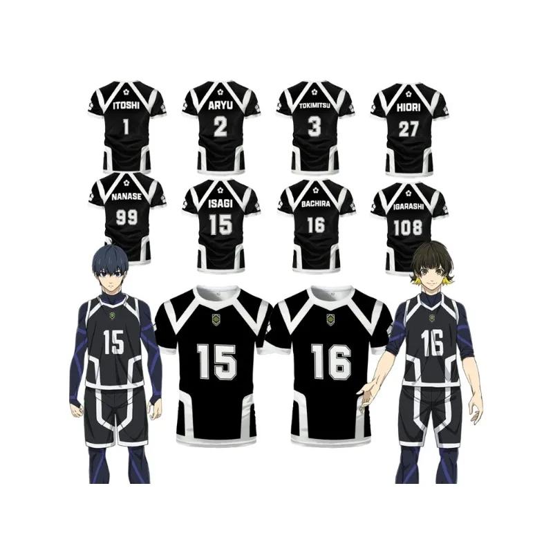 Japanese Anime Blue Lock Season 2 New Isagi Football Jersey T-shirts Cosplay Hyoma Chigiri Meguru Bachira Tees Children Clothes