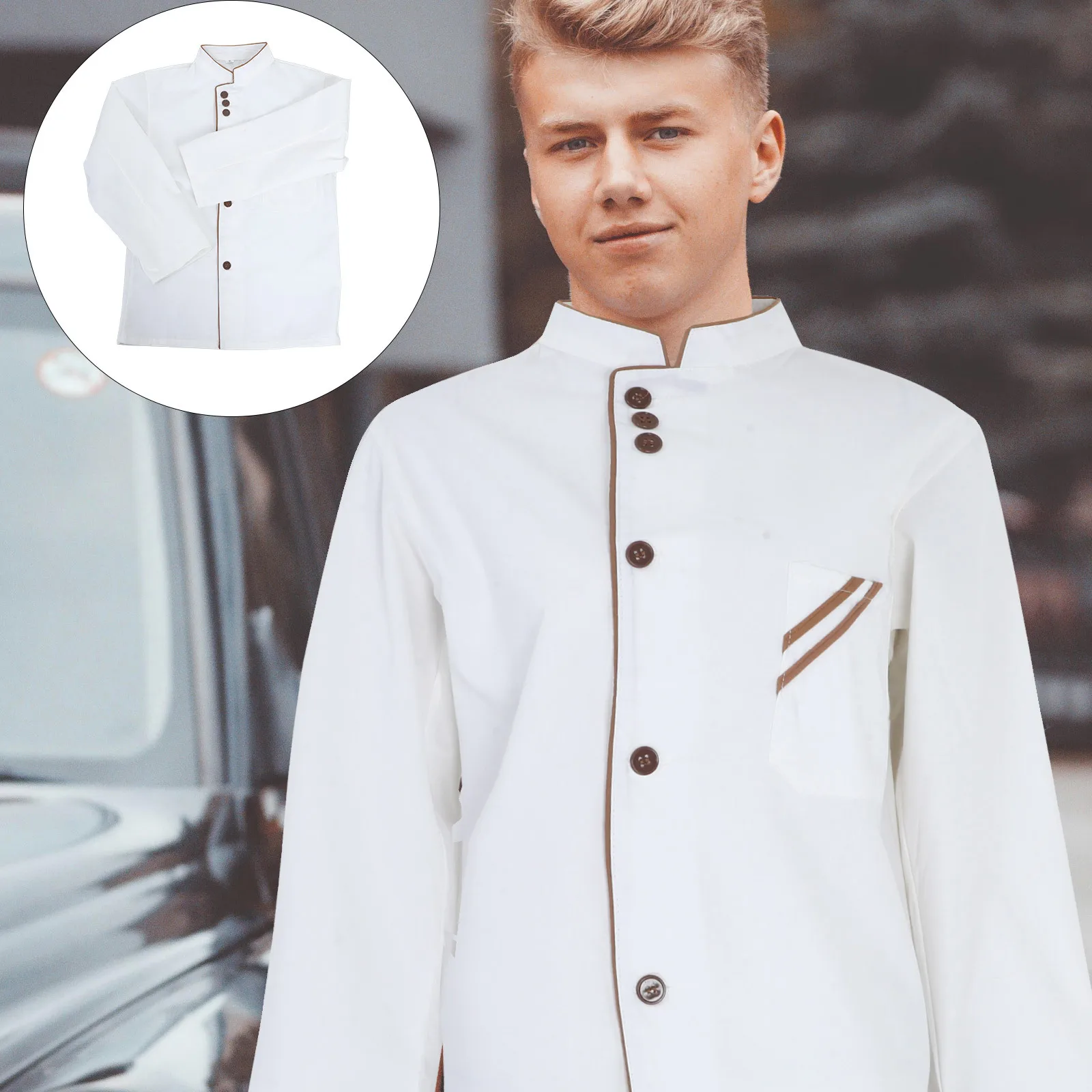 

Топ шеф-повара с длинными рукавами, удобная дышащая куртка унисекс для общественного питания, пекарня, отель, ресторан, черная куртка шеф-повара с длинными рукавами Xxl