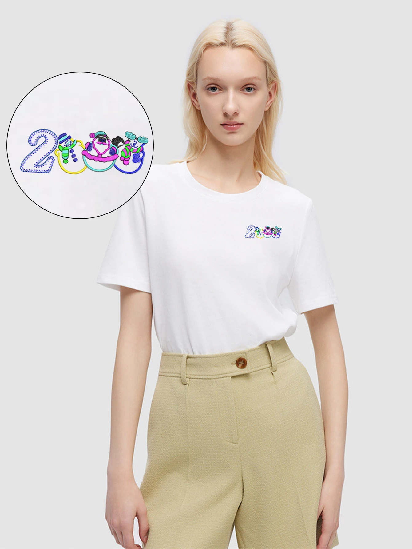 

Millennial Men & Women 2000 Embroidered T-Shirt – Soft Cotton T-Shirts with Luxury Embroidery for Street Style