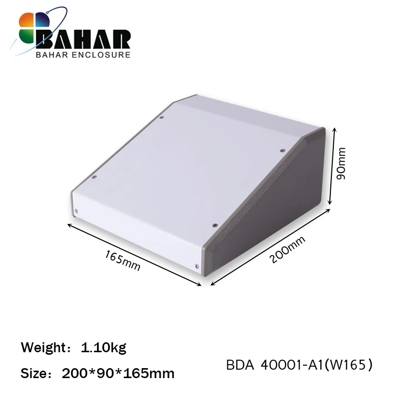 1 PCS Bahar Enclosure Iron Case Wire Junction Box Instrument Shell Sloping Cover Desk Top Enclosure SIZE 200X90X165MM BDA 40001