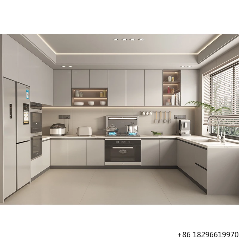 Custom Full Luxury Painted Double Sink Island Cabinet Modern Kitchen Furniture Design Factory Wholesale