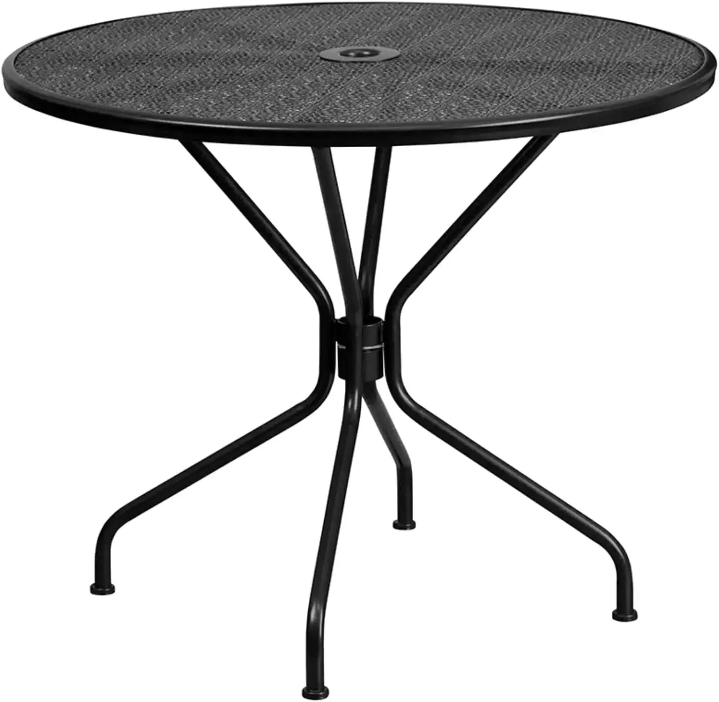 Commercial Grade 35.25" Round Indoor-Outdoor Steel Patio Table Set with 4 Round Back Chairs