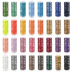 0.65mm Leather Waxed Thread Cord For DIY Handicraft Tool Hand Stitching Thread 25 Meters Round Waxed Sewing Line 32 Colors