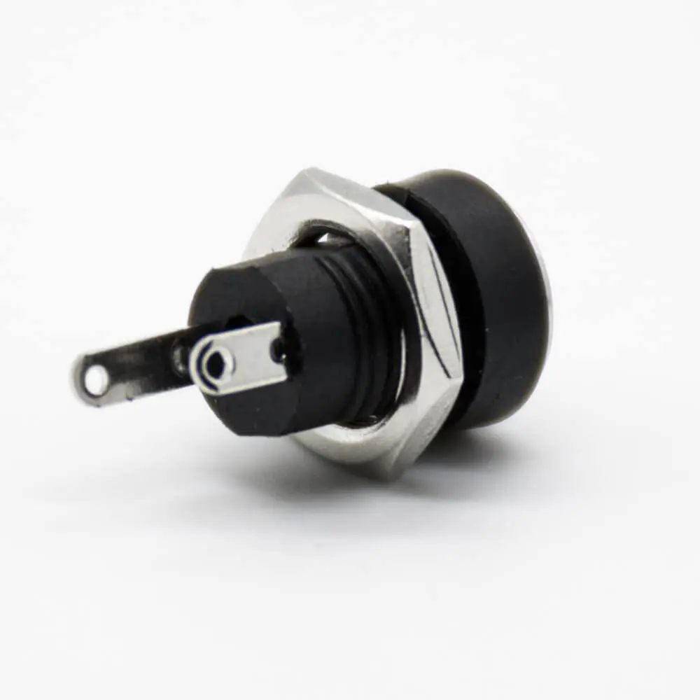 Waterproof DC Power Connectors Female Jack Panel Mount Bulkhead 5.5 * 2.1mm Through Hole Straight Unshiled