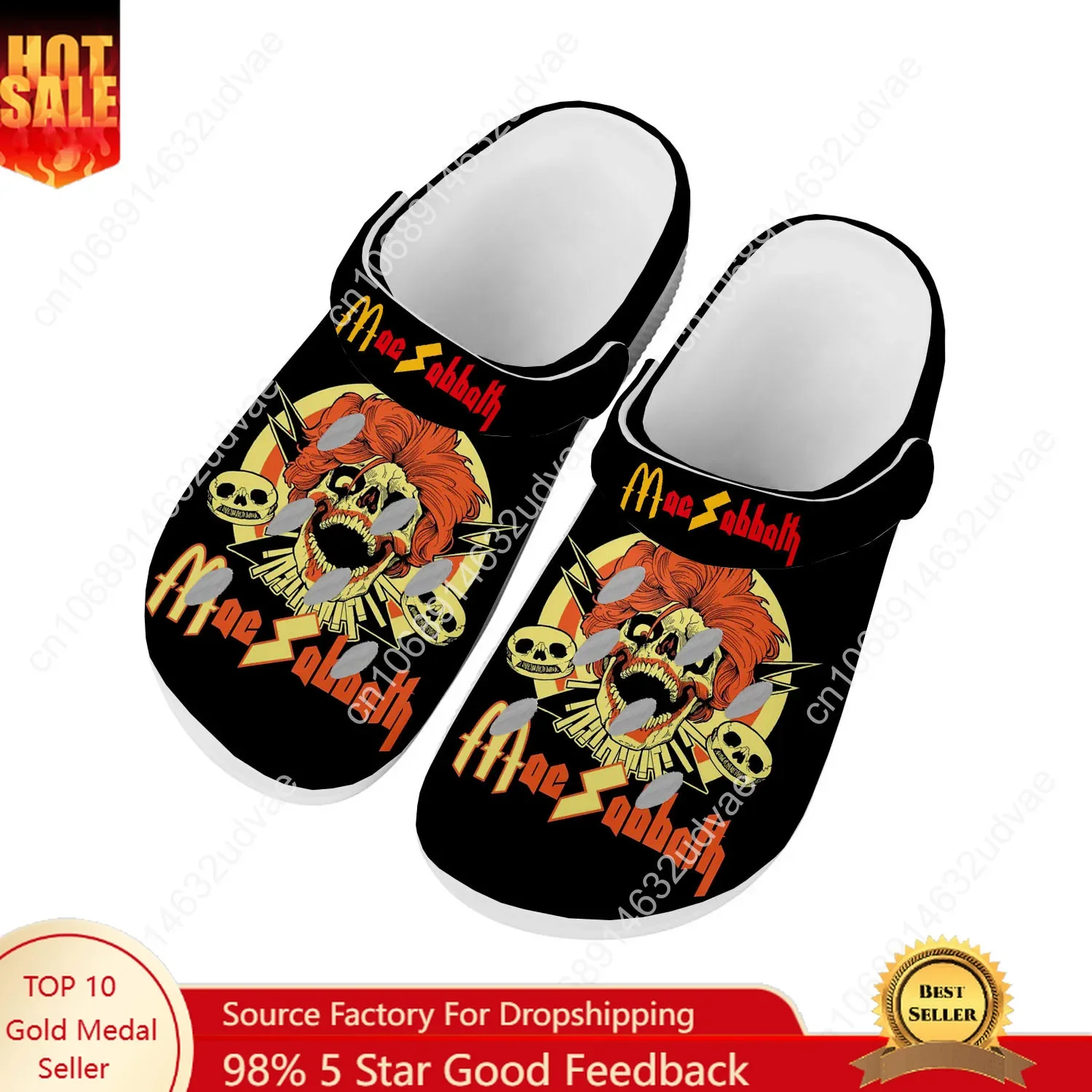 

Mac Sabbath Water Shoes Mens Womens Non-slip Fashion Home Garden Clogs Customizd Sandals Beach Breathable Hole Slippers