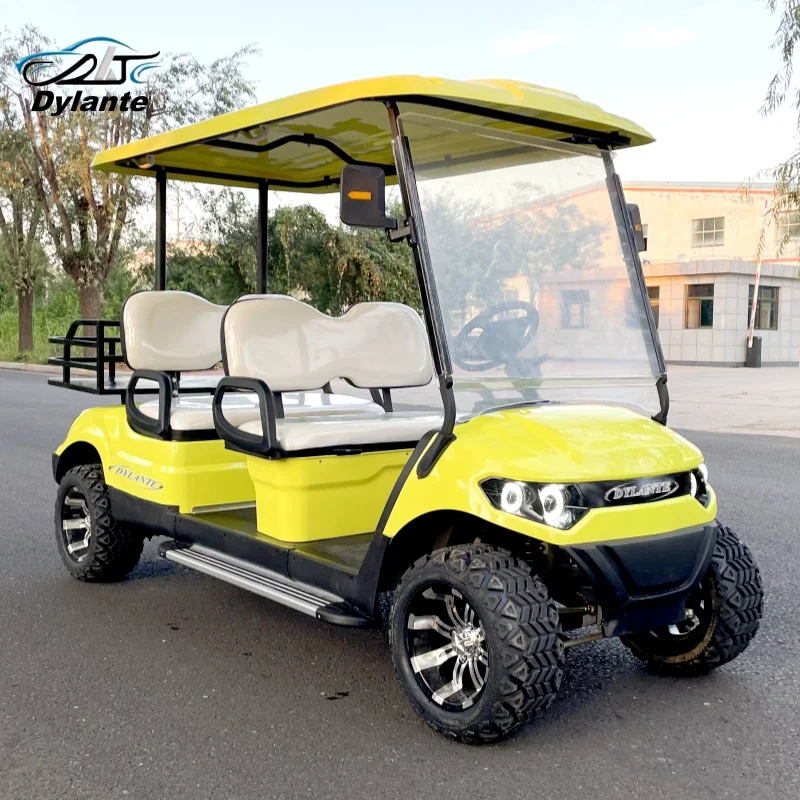 New Electric Off-Road Utility Vehicle 14 Inch with Rear Cargo Box Luxury 4 Seater Electric Golf Cart with Solar Panel