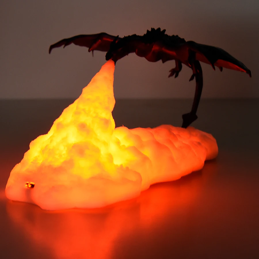 D5 3D Room Decor Print LED Fire Dragon Ice Dragon Lamps Home Desktop Rechargeable Lamp Best Gift For Children Family  Home Decor