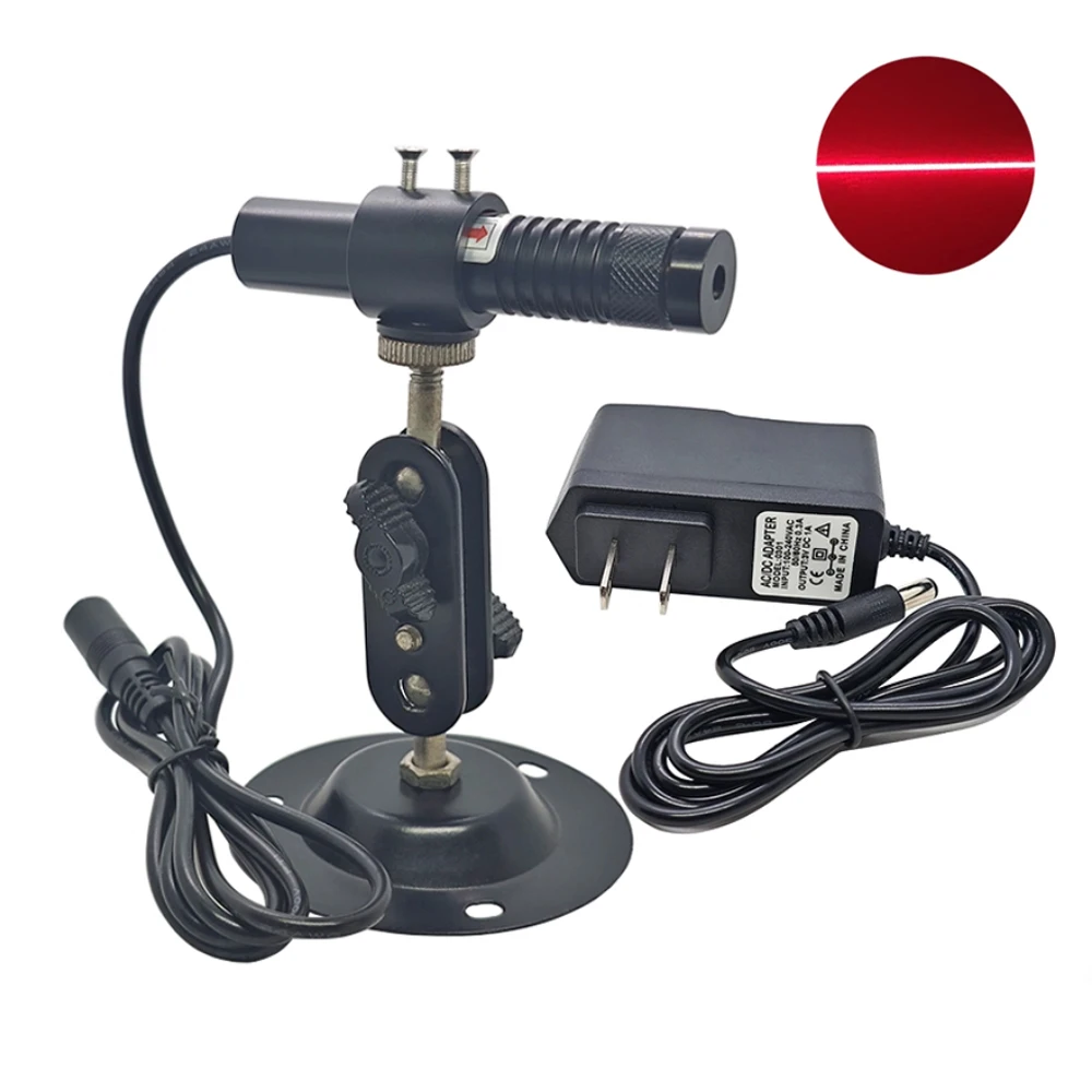 16X85mm Adjustable Focus Red Light Laser 635nm with Glass Lens for Positioning Stone Cutting Line Marking Device