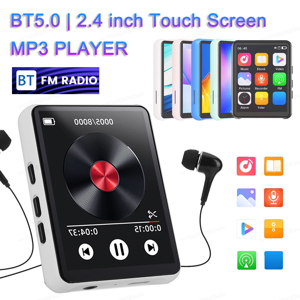 HiFi MP3 Player Earphones Included Sports MP3 Player Bluetooth 5.3 Lossless Sound Voice Recorder FM Radio Gift for Kids Adults