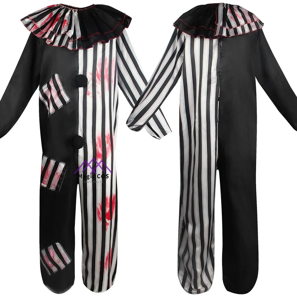 Hot 2024 Adult Evil Clown Circus Cosplay Halloween Party Essential Men's Bloody Killer Clown Carnival Easter Exclusive Design