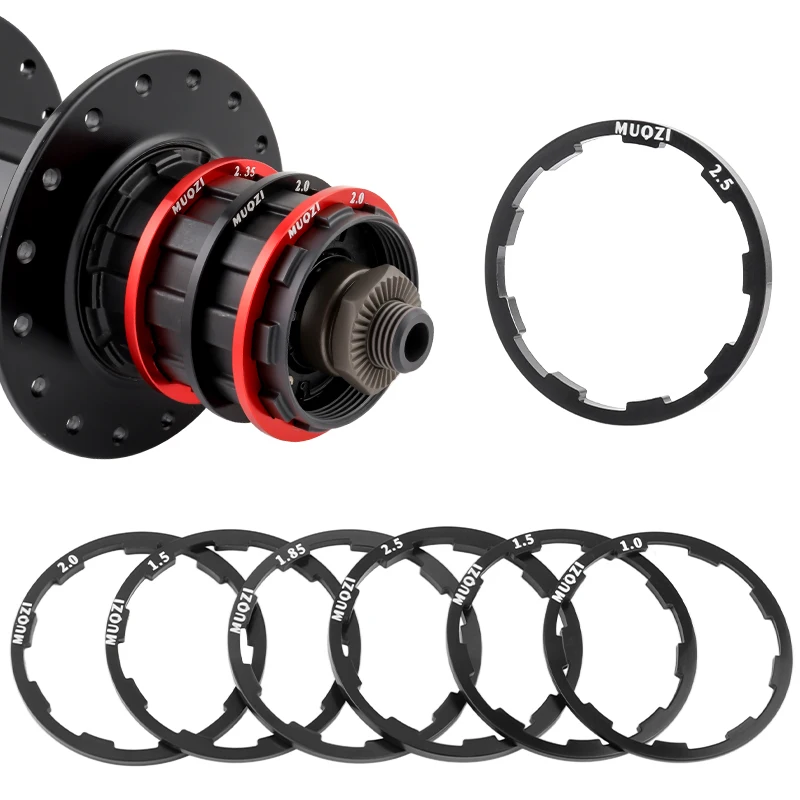 MUQZI MTB Road Bike Hub Washer 1mm 1.5mm 1.85mm 2mm 2.18mm 2.35mm 2.5mm Gasket For 7 8 9 10 11 12 Speed Cassette Flywheel Spacer