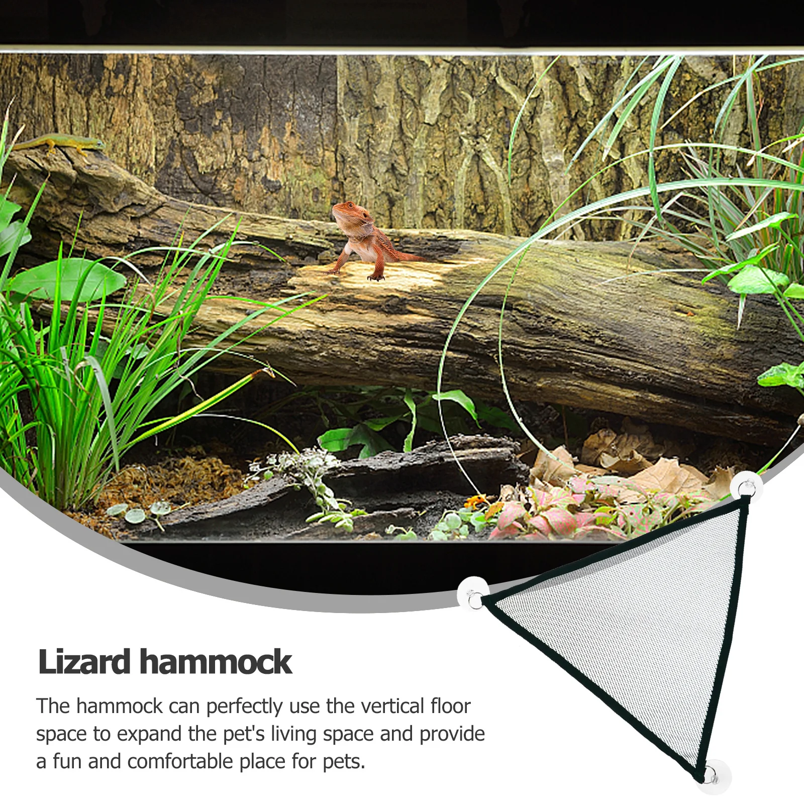 

2Pcs Reptile Hammock Lounger Durable Mesh Triangular Bearded Dragon Lizard Pet Bed Bearded Dragon Hammock Lizard Hanging Bed