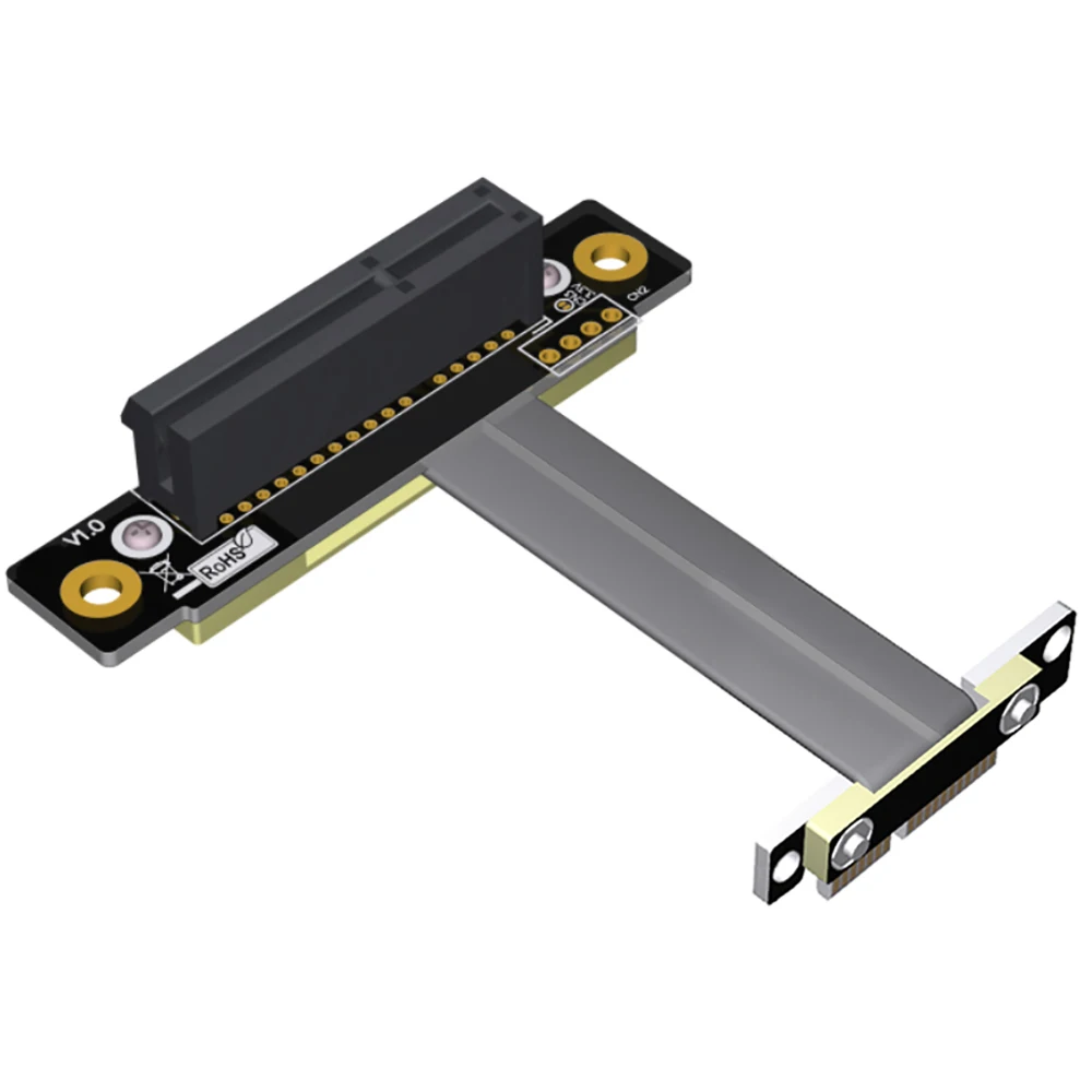 PCI-E PCI Express 4X to 1X Extension Ribbon Cable Express Card Adapter Cable Dual Vertical 90 Degrees Direction