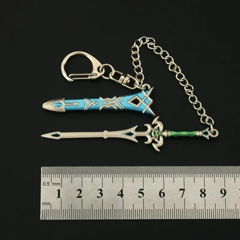 9 cm The Hyrule Fantasy Arma Portachiavi Zora Spada Gioco in metallo Periferia Arma Ciondolo Ornamento Accessori Portachiavi Regalo Giocattoli