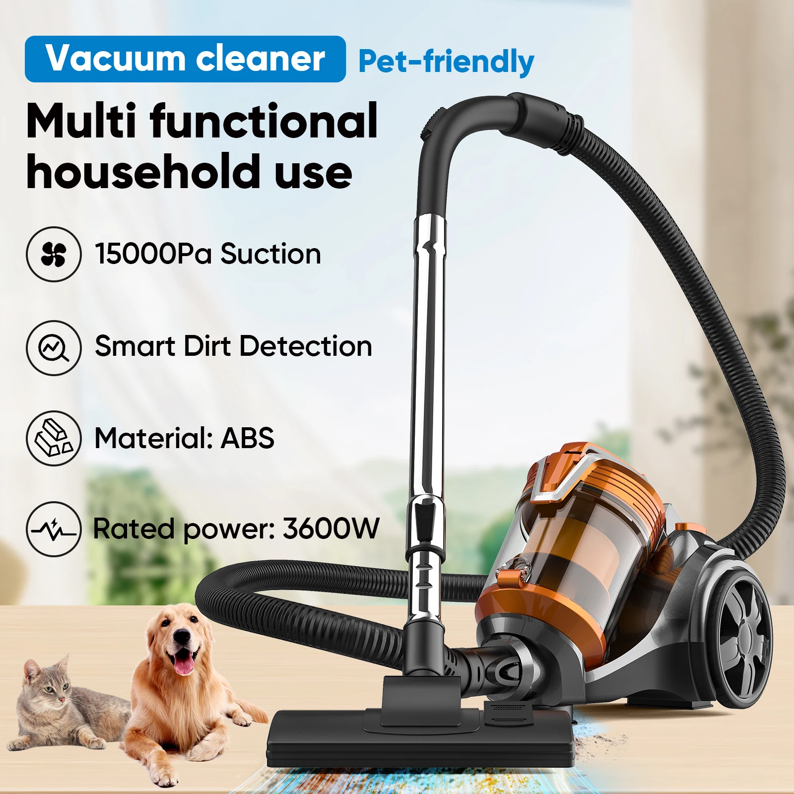 3600W 15000PA A Stofzuiger Vacuüm multi-cyclonische Filtratie gevulde Vacuüm Harde Vloeren Tapijten FET Haar