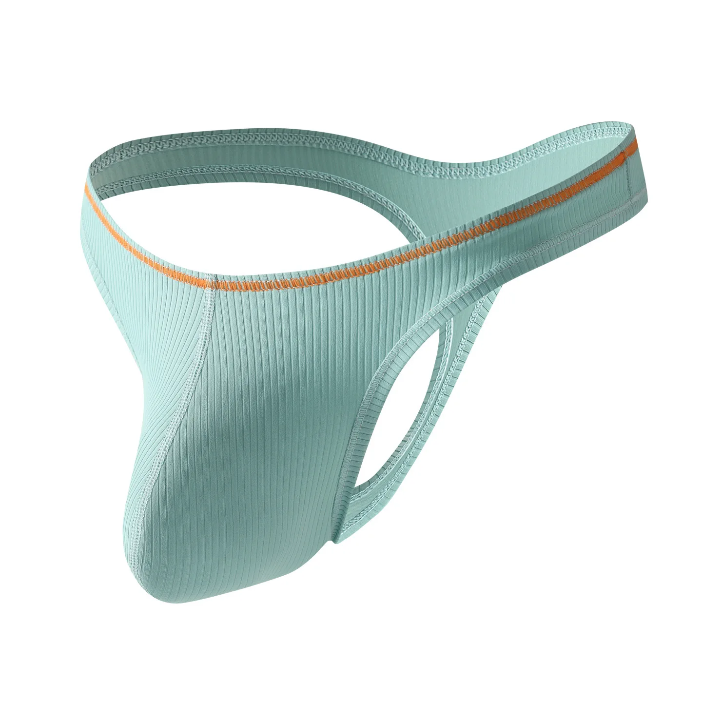 

Ribbed Ice Silk T Back Thong for Men Sexy U Convex Pouch G-string Soft Elastic Comfortable Gays Erotic Open Buttocks Underpants