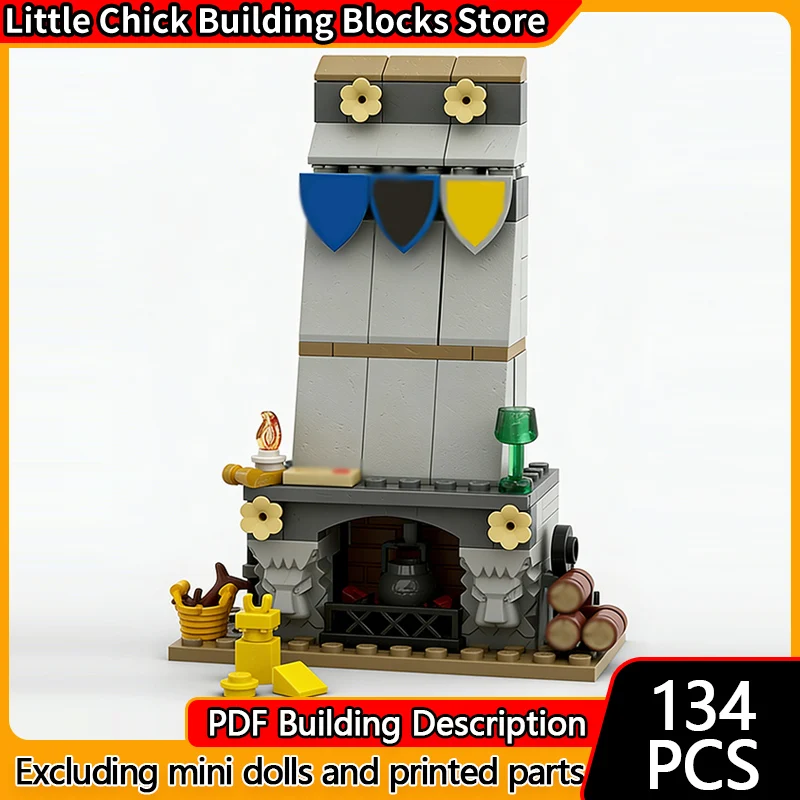 

Модель City Street View MOC, строительные кирпичи, средневековая маленькая башня, модульная технология, детские праздничные подарки, сборка игрушек, костюм