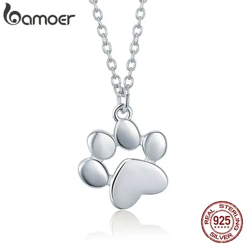 Cat Paw Necklace with Dog Footprint Pendant bamoer