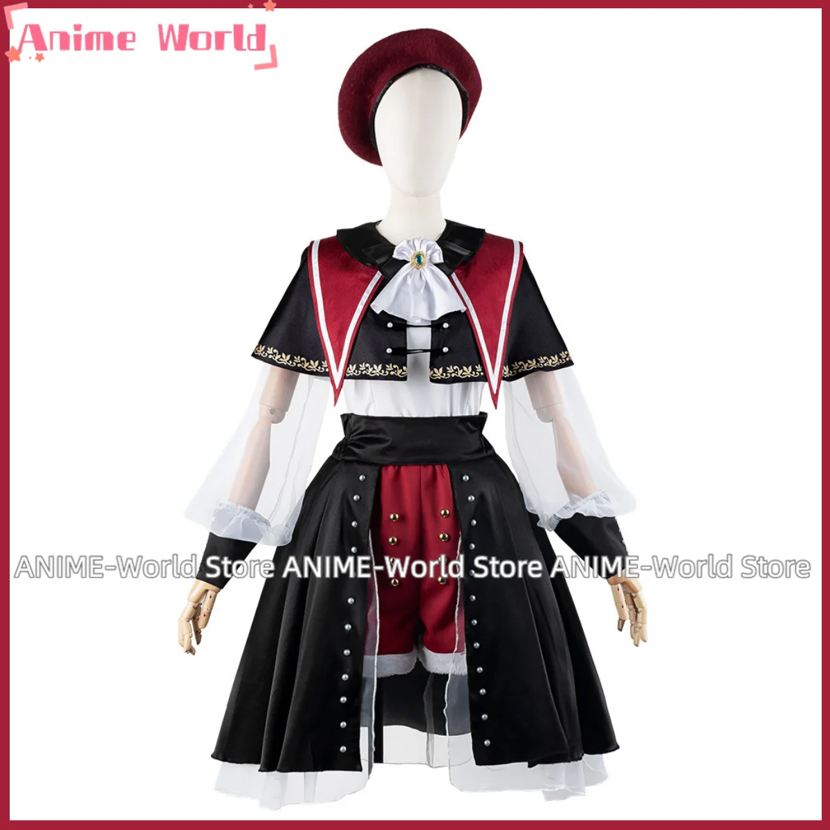 Anime BanG Dream! It's MyGO!!!!! Mutsumi Wakaba Cosplay Costume Ave Mujica Wig Black Red Cloak Lolita Woman Lovely Party Suit