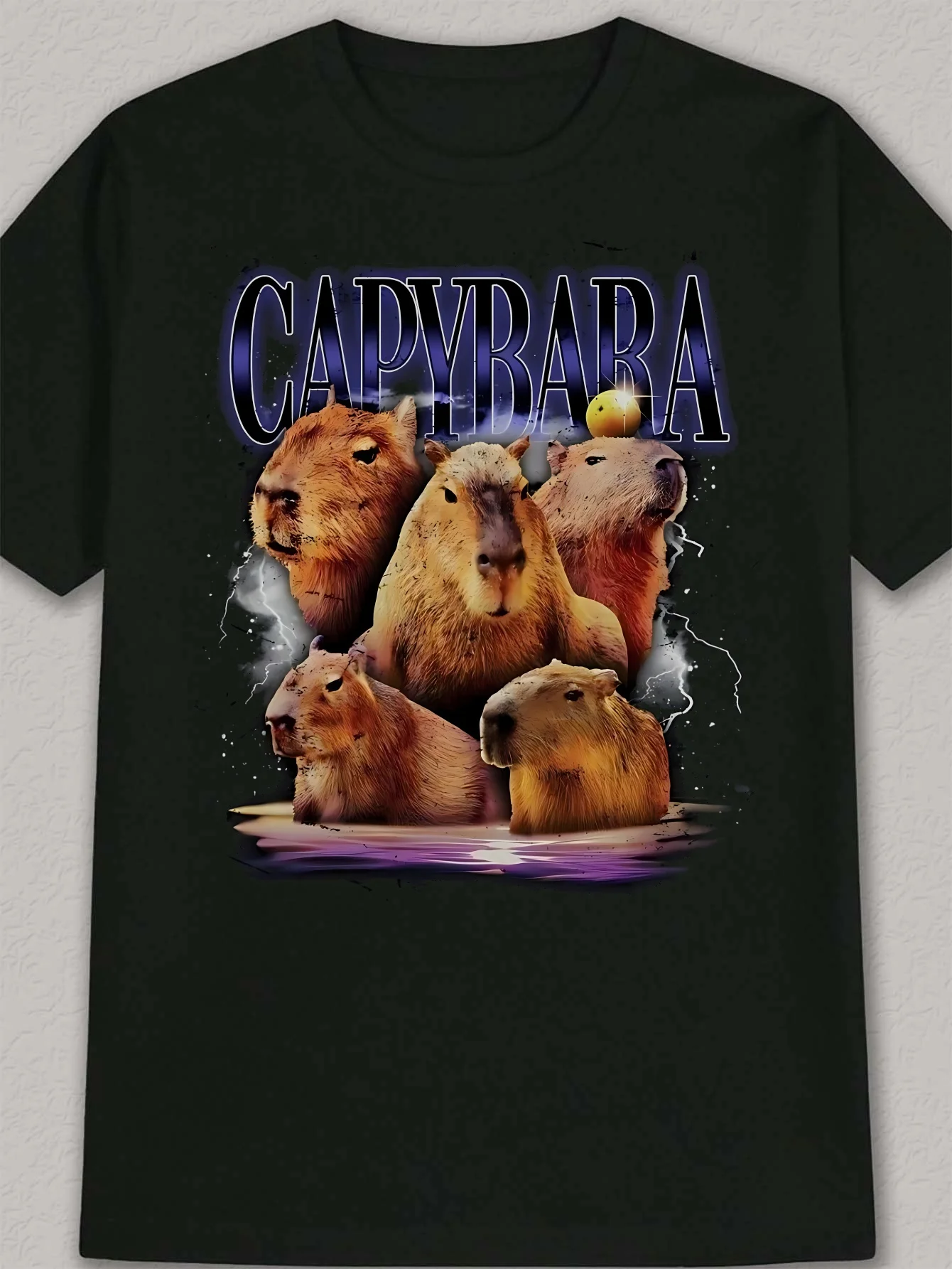 

Kapibara Graphic Printing Summer, Autumn and Winter Pure Cotton Casual and Comfortable Men's and Women's T-shirts Short Sleeves