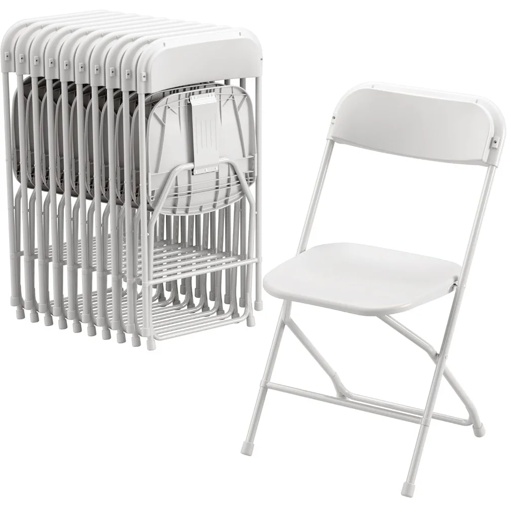 

10 Pack Plastic Folding Chair, 300lb Capacity, Portable Commercial Chair with Steel Frame for Home Office Wedding Party Indoor