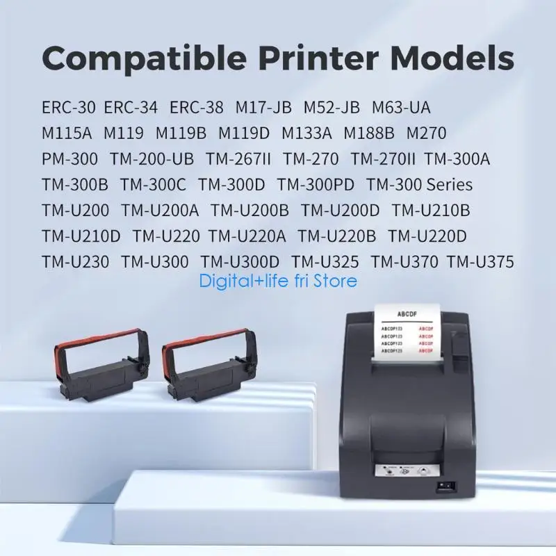 E06D 24Pcs ERC30 ERC-30 30 34 38 B/R for Ribbon Cartridge for ERC30/ERC34/ERC38, TM-U220, Bixolon GRC-220BR, M188B