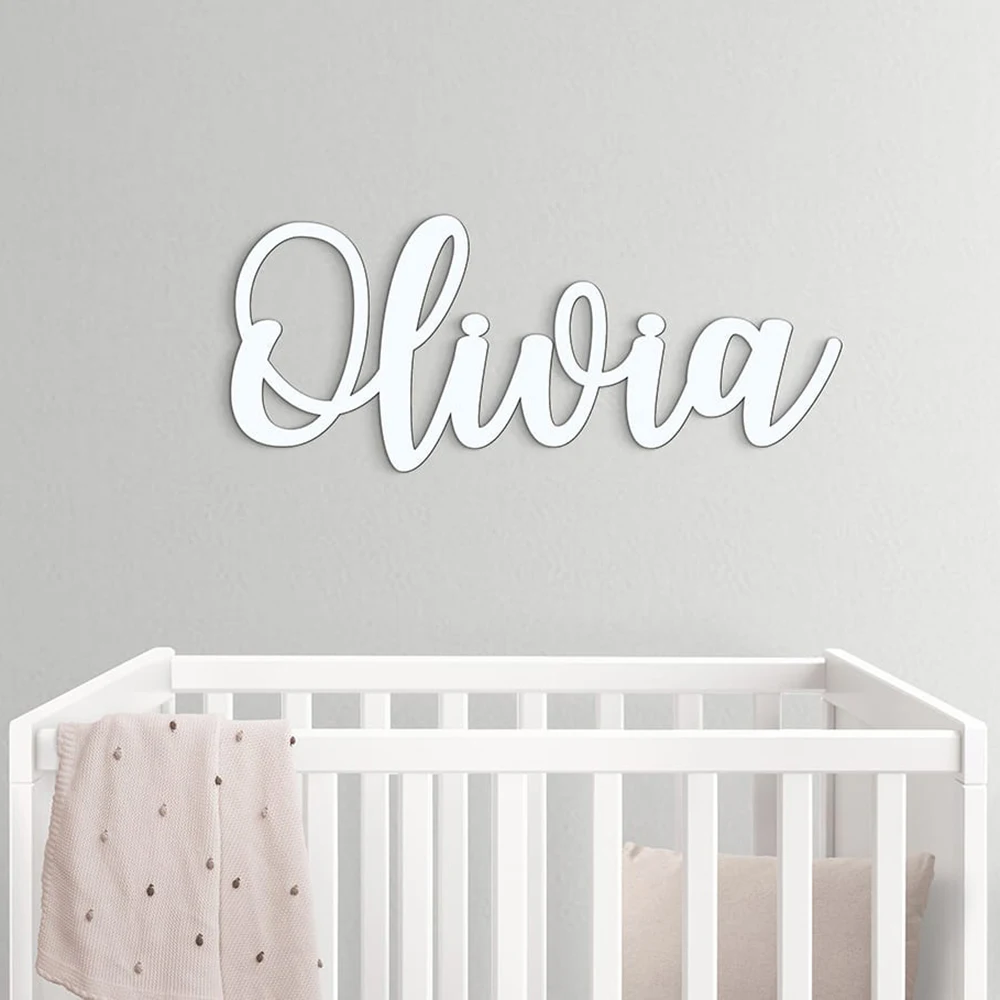 Custom Name Sign for Wall Decoration, Wedding Party, Wood or Acrylic, Name Tags, Letter Wall Art, 10-20in Size