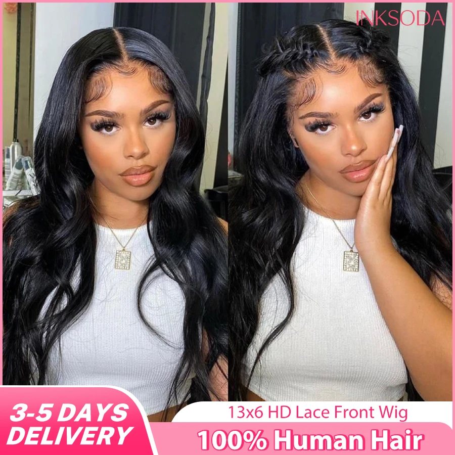 

13x6 Объемная волна Кружевной фронтальный парик 30-дюймовые предварительно выщипанные бразильские бесклеевые парики для женщин 13x4 HD Парики из натуральных волос на кружеве Черный