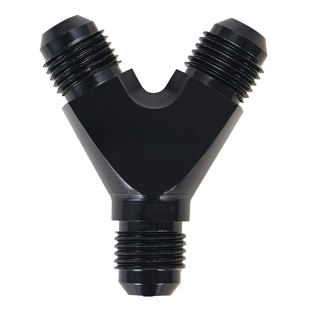 Universal 3-Way Y-Block Male Fitting Adapter, Fits All Oil/ Fuel/ Water/ Fluid/ Air Line/ Gauges with AN6 AN8 AN10 Ends