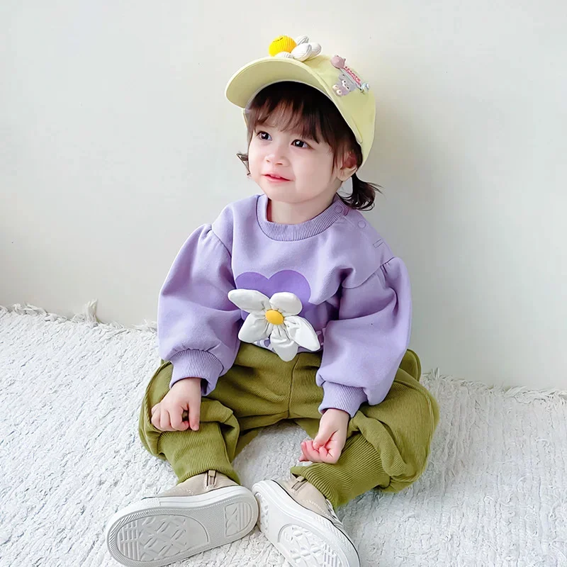 Sweatshirts Girls Hoodies Cotton Tops Overcoat Outwear 2025 Flowers Winter Autumn Kids School Christmas Gift Children's Clothing