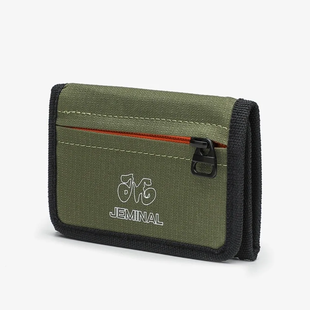 

Portable Zipper Trifold Wallet Canvas Ultralight Travel Coin Purse Wear-resistant Slim Students ID Card Holder for Men Women