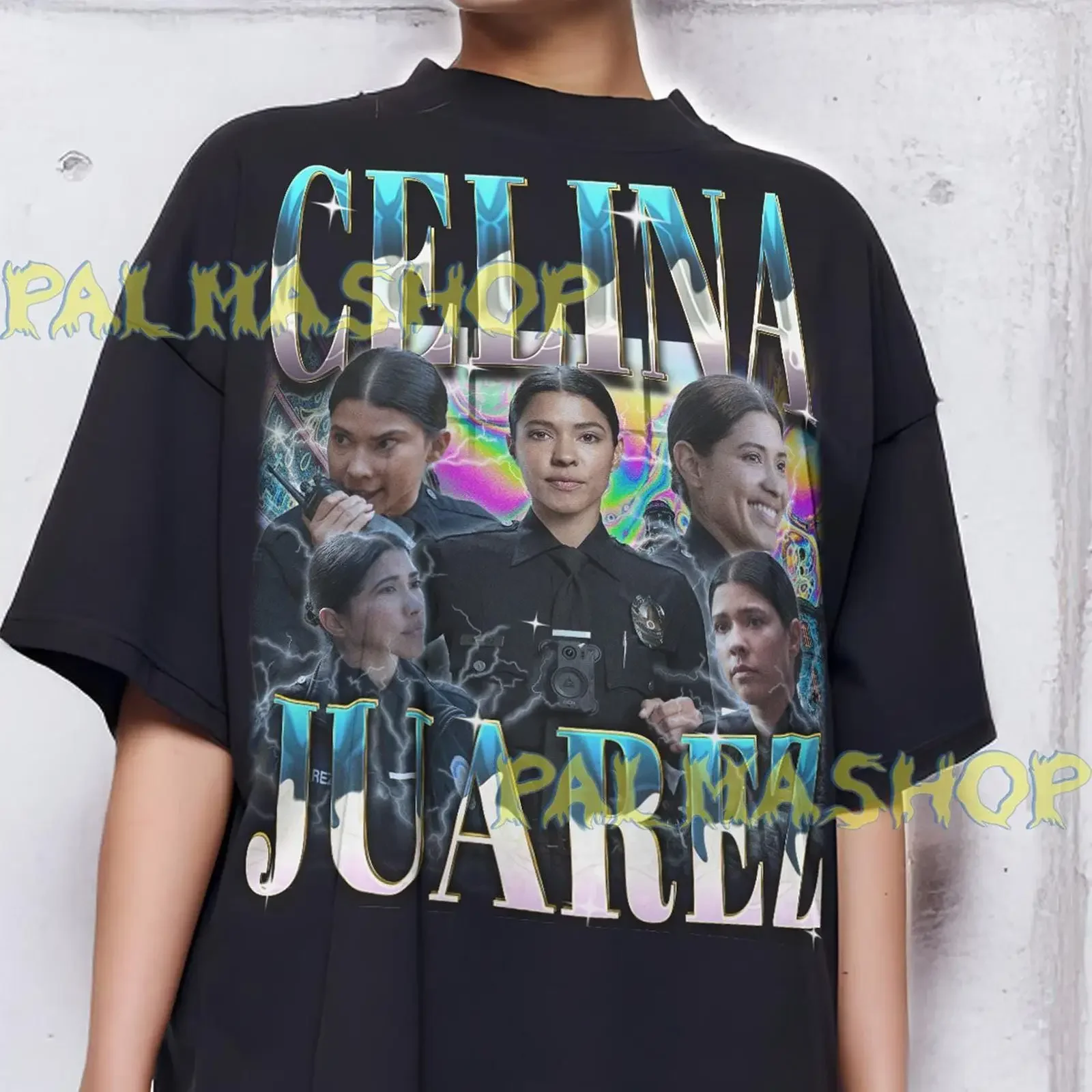 Camiseta Vintage de los 90 con Homenaje a Celina Juarez, Estilo Oversize, Informal, para Fans, con Lavado Vintage, Ligeramente Elegante, Unisex, con Gráfico