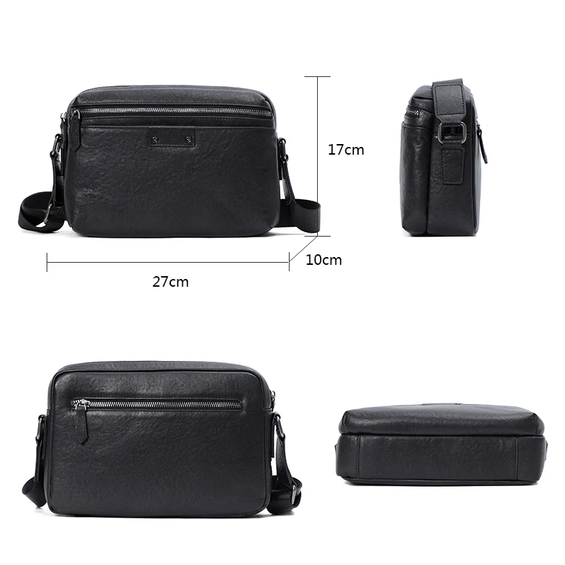 New Design Men\'s Genuine Leather Messenger Bag Boys Fashion Shoulder Bag Cowhide Male Crossbody Bags Top Quality Men Bags