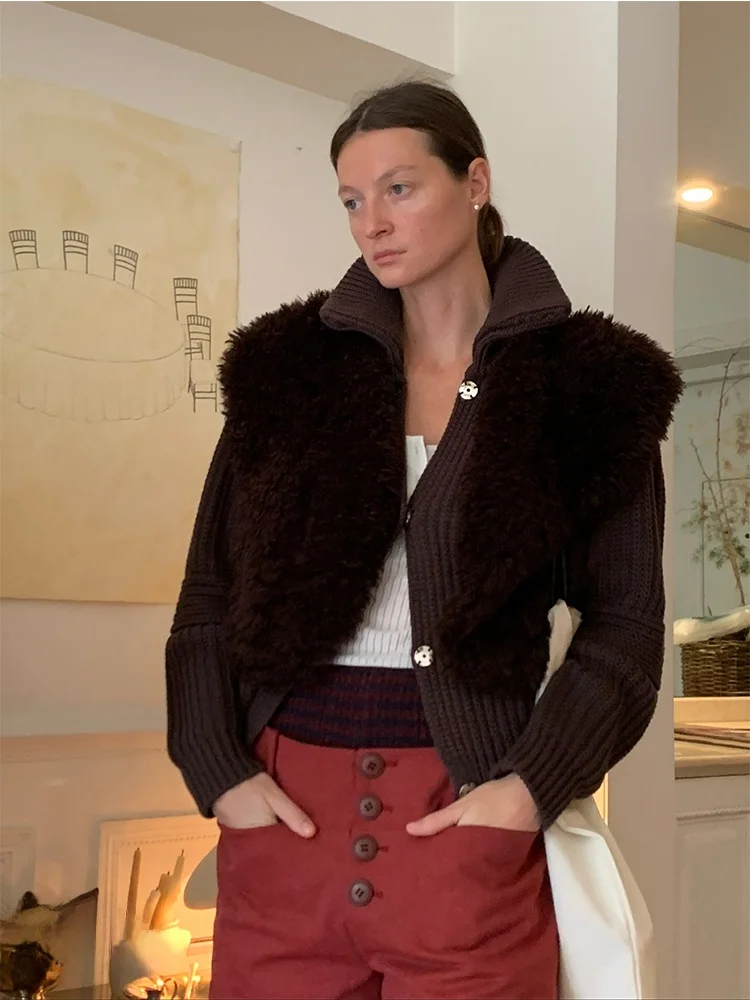 

Ретро-кардиган с воротником-стойкой и пуговицами, простой дизайн, женский, с длинными рукавами, из хлопка, для повседневной носки, модный осенний вариант