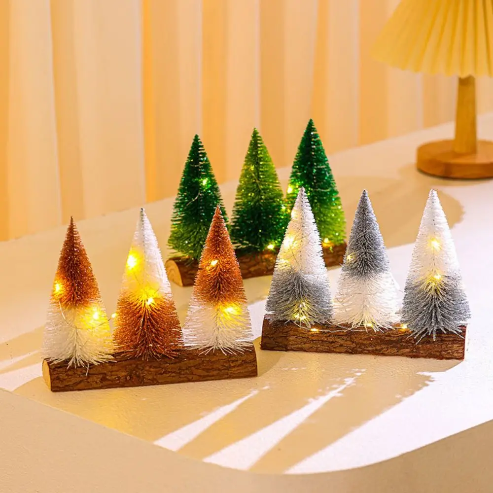 Crafts Mini Christmas Tree Ornament Creative Double Color Snow Pine Tree Handmade Lifelike Micro Landscape Model Gift