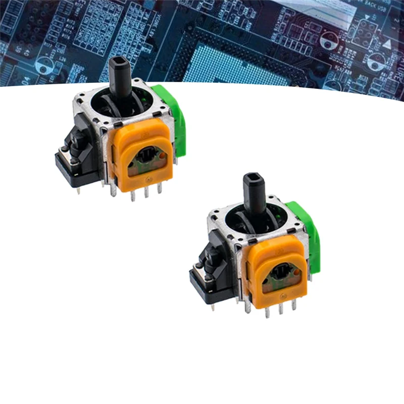 ABKI-10 Buah untuk PS4 Hall Potensiometer Joystick Elektromagnetik Logam Oranye & Hijau + Plastik Dapat Disesuaikan IC Elektromagnetik Joy