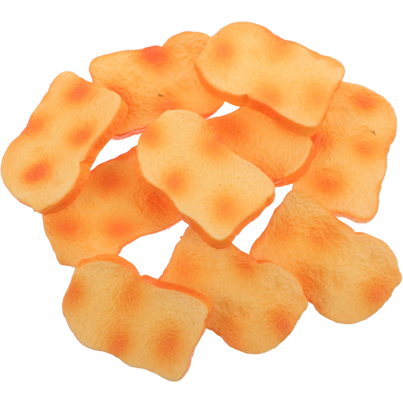 ขนมปังปิ้งจำลองเหมือนจริง 10 ชิ้น สำหรับตกแต่งบ้านตุ๊กตา ร้านเบเกอรี่ ขนมปังจิ๋ว ของเล่นเสริมบทบาท ร้านเค้ก ของตกแต่งทำจากพีวีซี