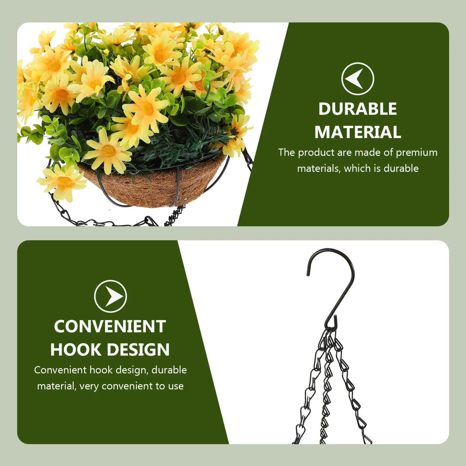 

Realistic Basket Daisy Artificial Flowers Decor Indoor Outdoor Simulation Plants Home Office Cafe Decoration Fake Hanging Faux