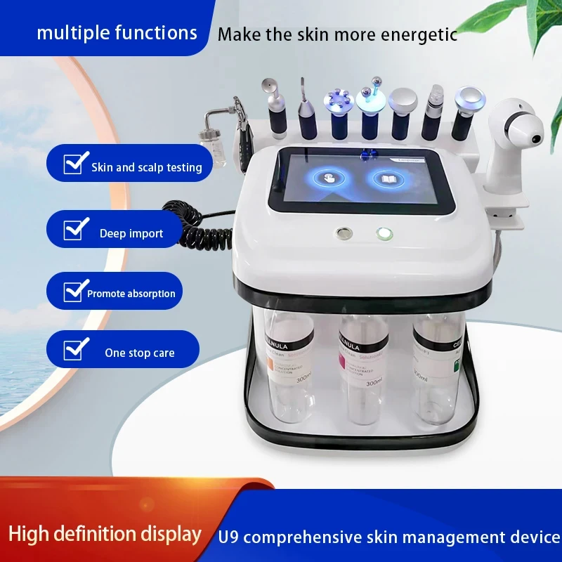 

9 In 1 Hydro Diamond Dermabrasion Facial Care Deep Cleaning Machine Skin Rejuvenation With Skin Analysis Beauty Device