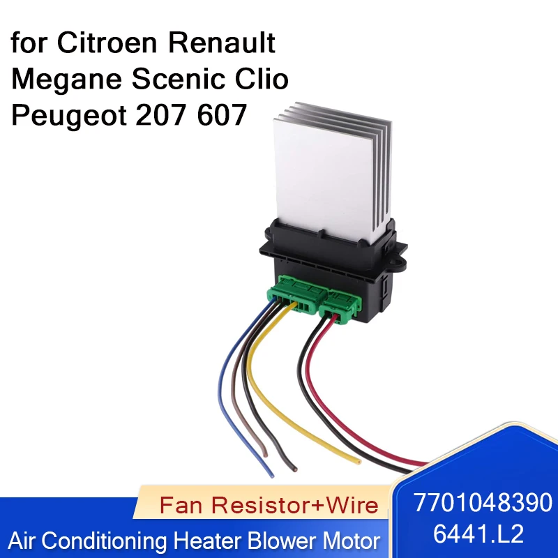 

Air Conditioning Heater Blower Motor Resistor/Connector/Wire for Citroen Renault Megane Scenic Clio Peugeot 207 607 6441 L2