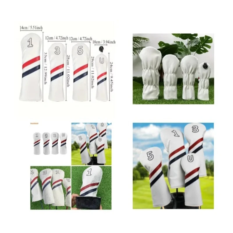 

1/4, водонепроницаемый чехол для гольф-клуба из искусственной кожи, винтажный стиль, мягкая и нежная подкладка, чехол для гольф-клуба с вышитым номером