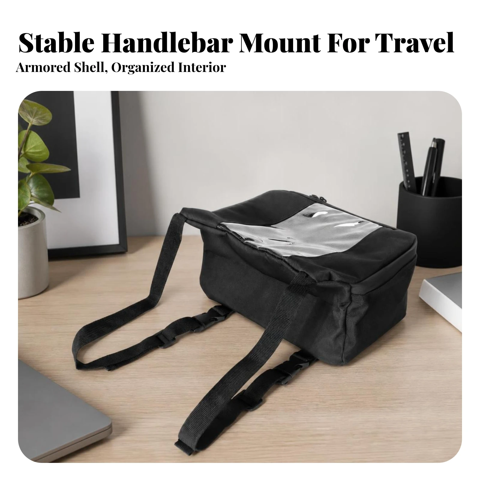 Waterproof Oxford Cloth Front Pouch Bag with Transparent Touchscreen Window for Motorcycle Electric Bike